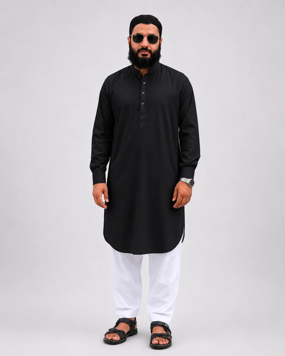 Kameez Shalwar - Black and White 