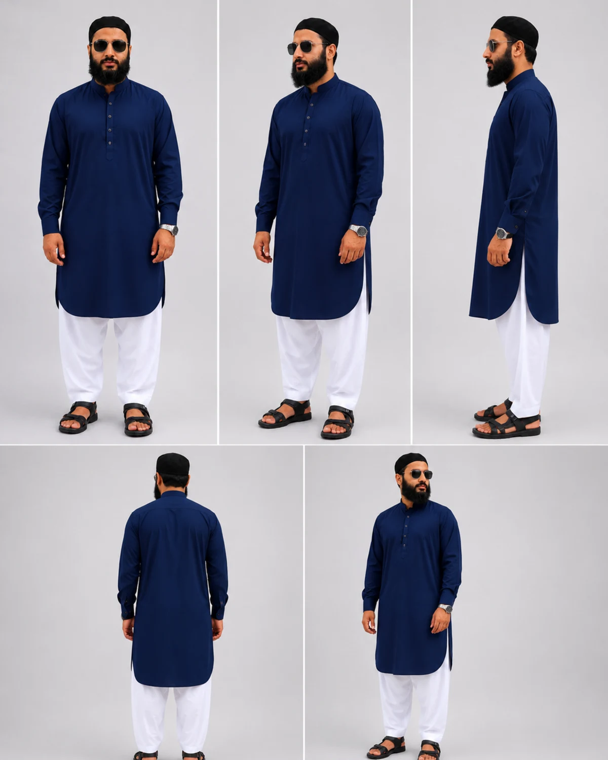 Kameez Shalwar - Blue and White